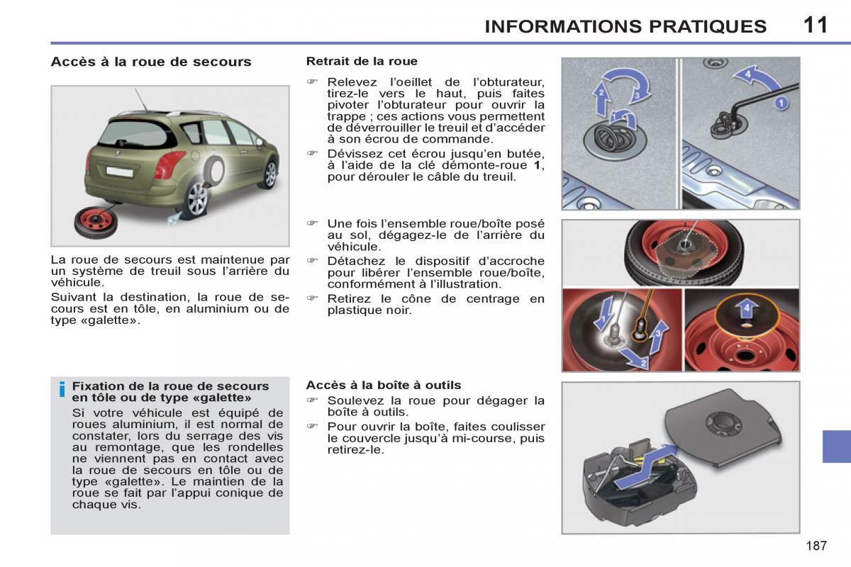 Peugeot 308 SW I 1 manuel du proprietaire / page 189