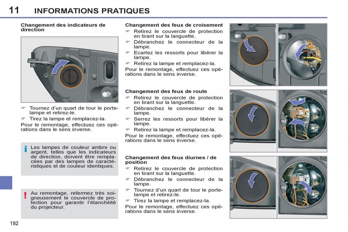 Peugeot 308 SW I 1 manuel du proprietaire / page 194