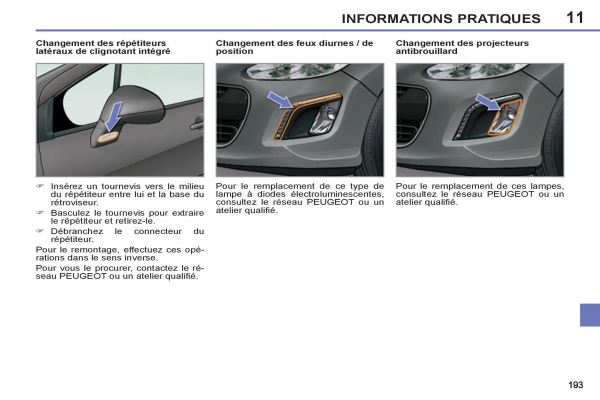 Peugeot 308 SW I 1 manuel du proprietaire / page 195