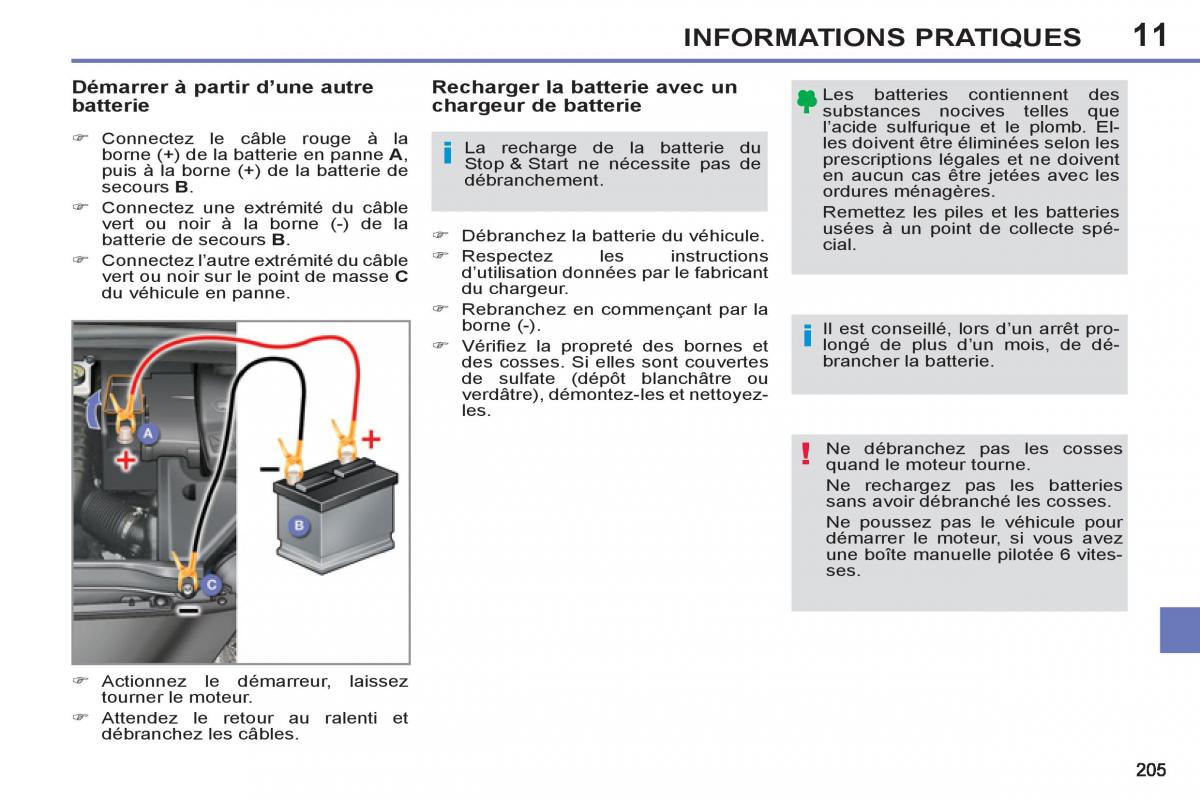 Peugeot 308 SW I 1 manuel du proprietaire / page 207