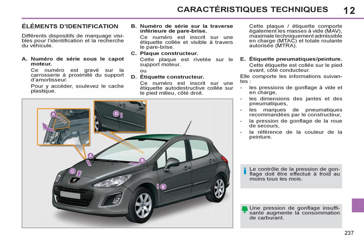 Peugeot 308 SW I 1 manuel du proprietaire / page 239