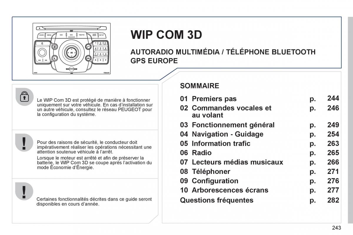 Peugeot 308 SW I 1 manuel du proprietaire / page 245