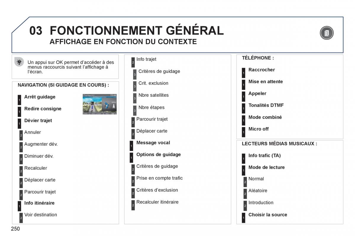 Peugeot 308 SW I 1 manuel du proprietaire / page 252