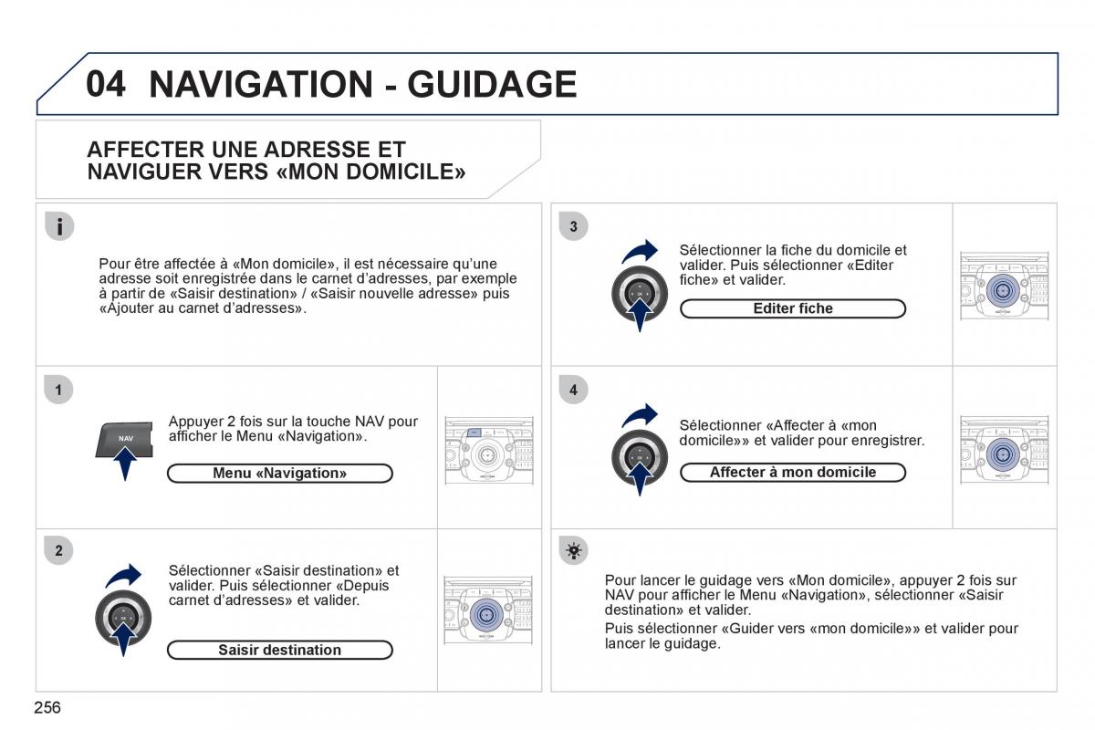 Peugeot 308 SW I 1 manuel du proprietaire / page 258