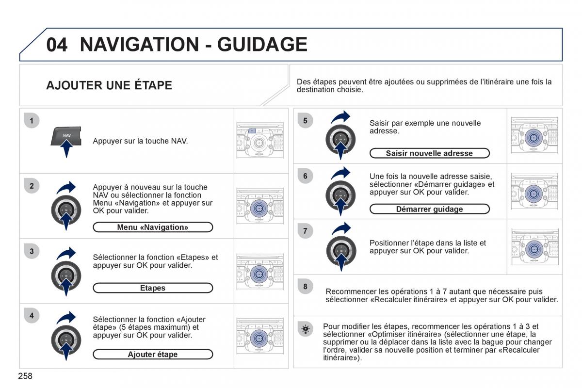 Peugeot 308 SW I 1 manuel du proprietaire / page 260