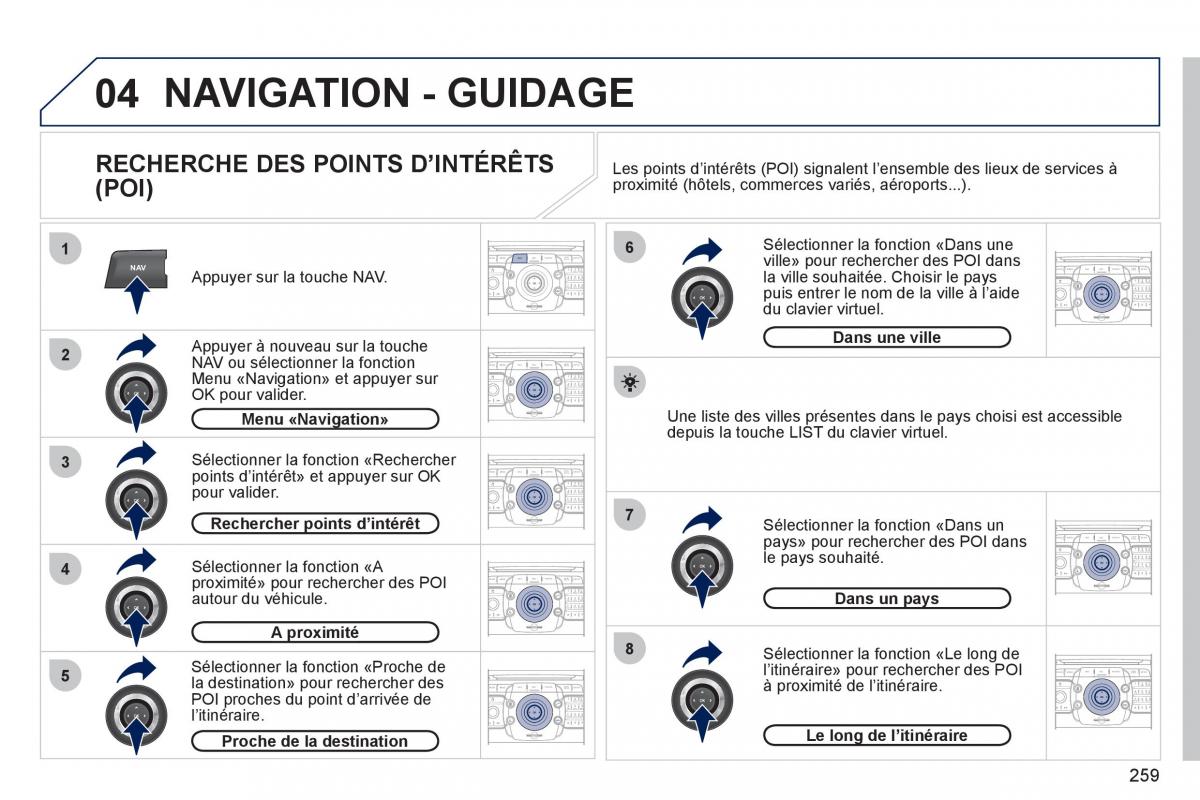 Peugeot 308 SW I 1 manuel du proprietaire / page 261