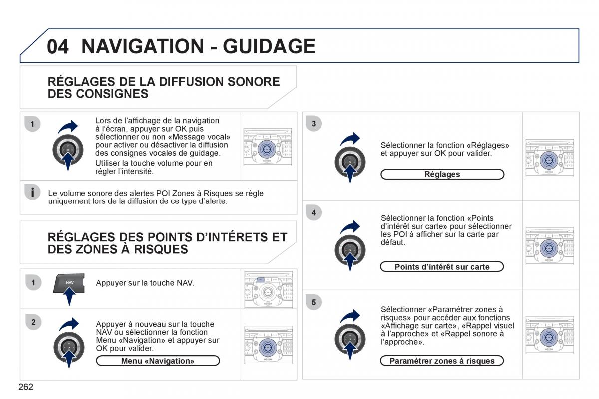 Peugeot 308 SW I 1 manuel du proprietaire / page 264