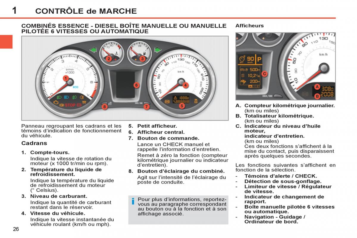 Peugeot 308 SW I 1 manuel du proprietaire / page 28