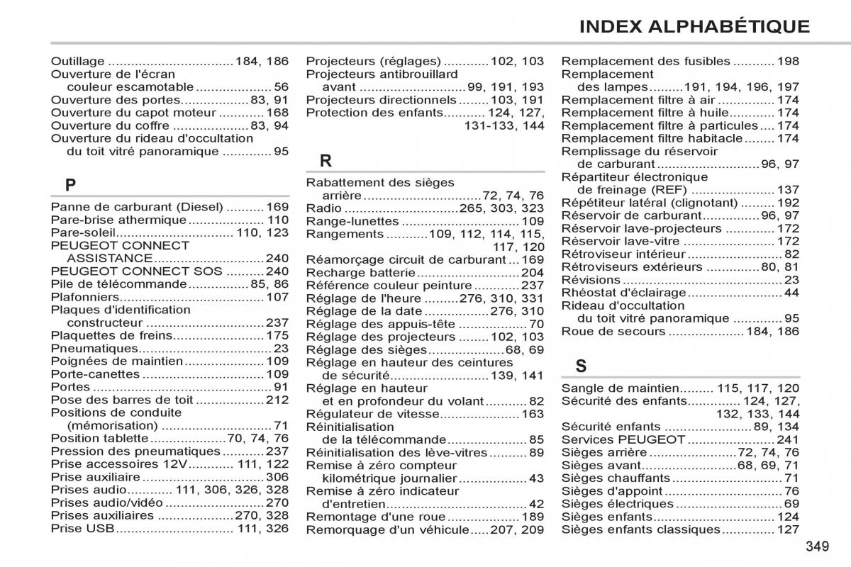 Peugeot 308 SW I 1 manuel du proprietaire / page 351