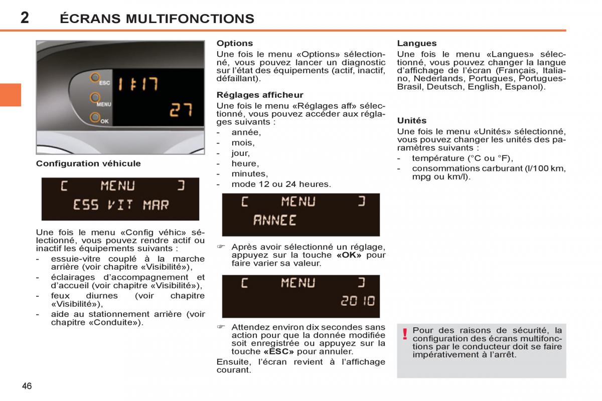 Peugeot 308 SW I 1 manuel du proprietaire / page 48