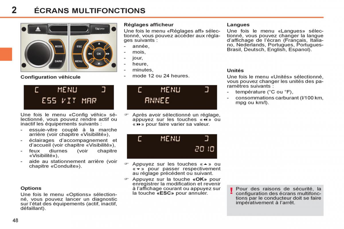 Peugeot 308 SW I 1 manuel du proprietaire / page 50