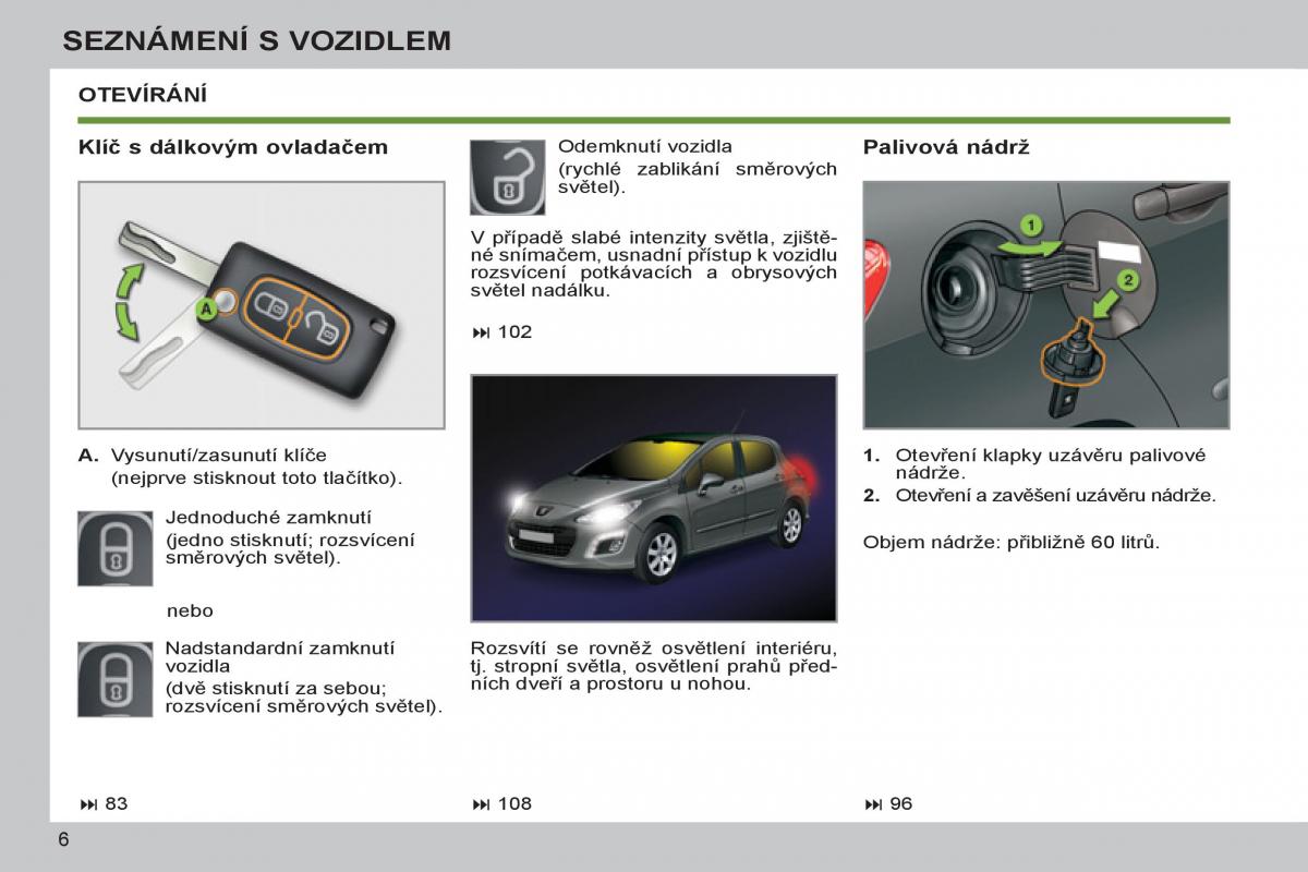 Peugeot 308 SW I 1 navod k obsludze / page 8