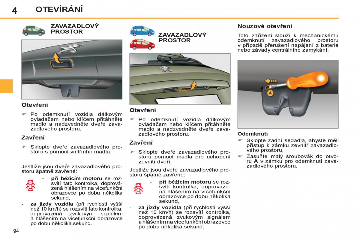 Peugeot 308 SW I 1 navod k obsludze / page 96