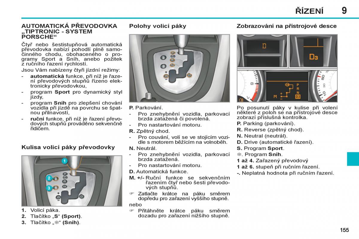 Peugeot 308 SW I 1 navod k obsludze / page 157