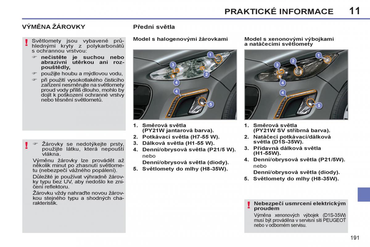 Peugeot 308 SW I 1 navod k obsludze / page 193