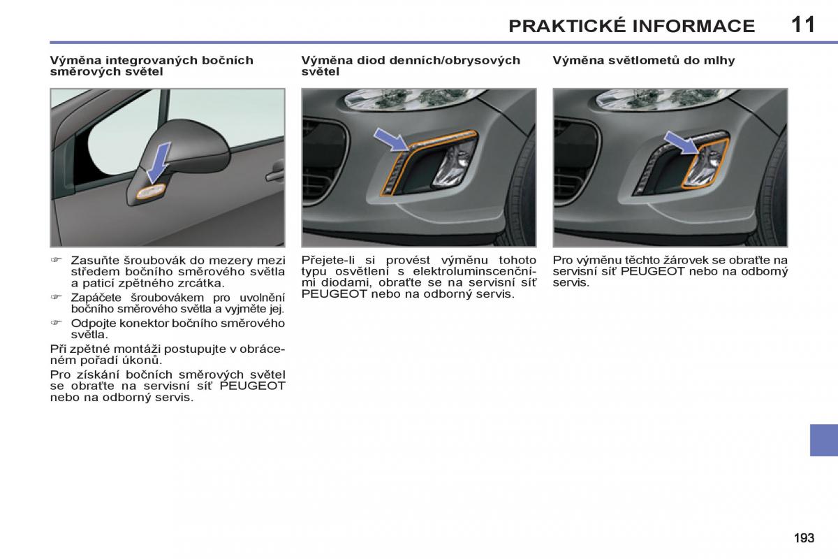 Peugeot 308 SW I 1 navod k obsludze / page 195