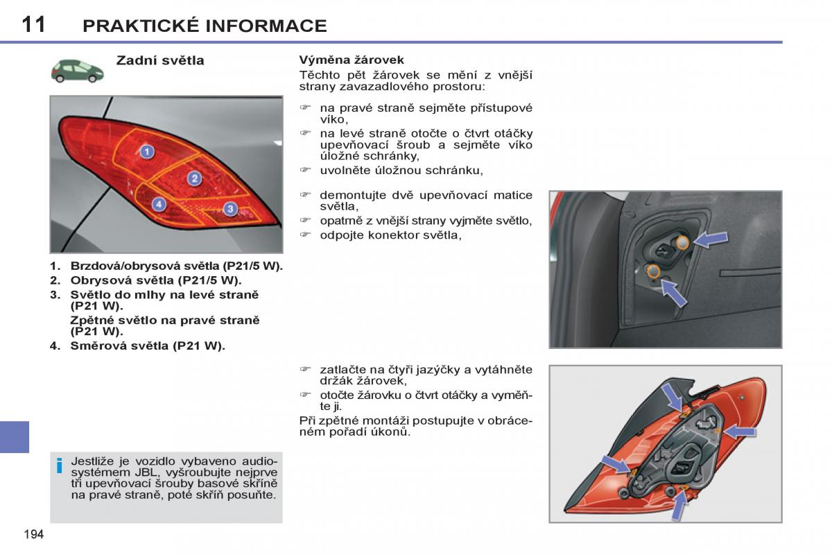 Peugeot 308 SW I 1 navod k obsludze / page 196