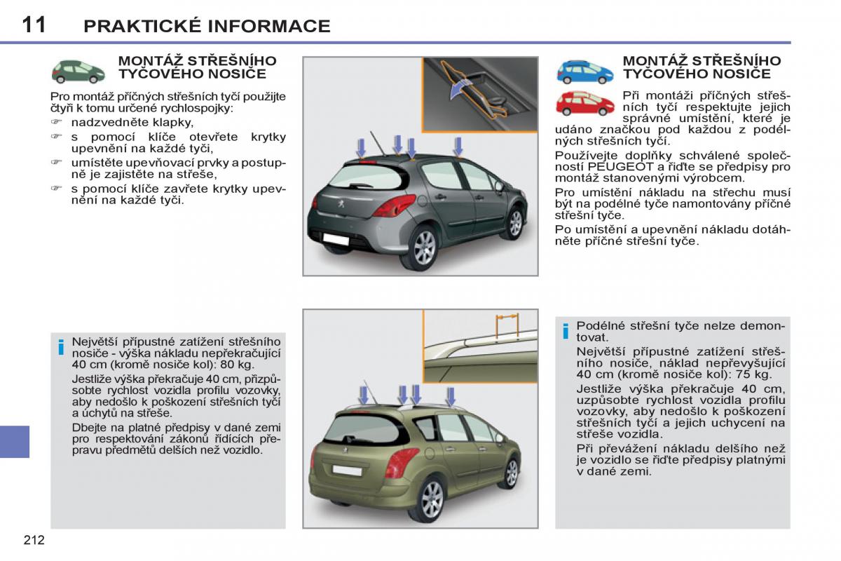 Peugeot 308 SW I 1 navod k obsludze / page 214