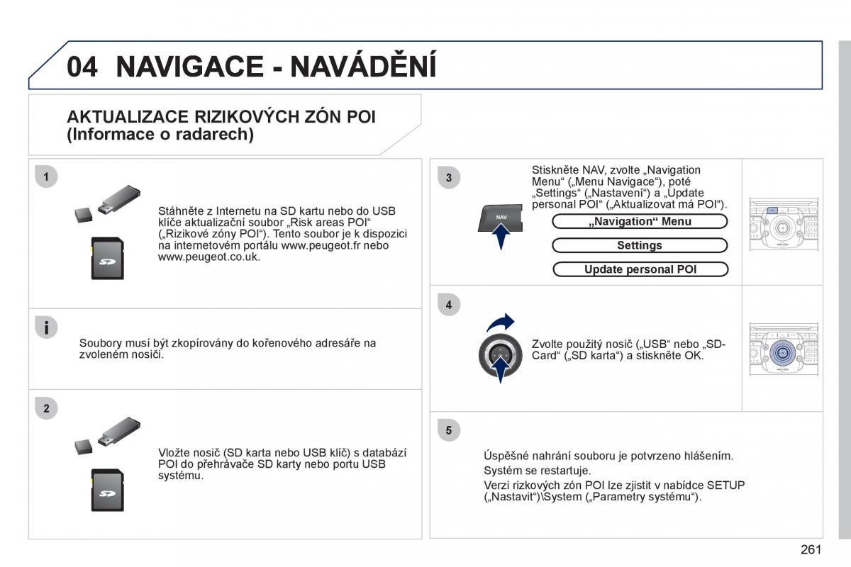 Peugeot 308 SW I 1 navod k obsludze / page 263