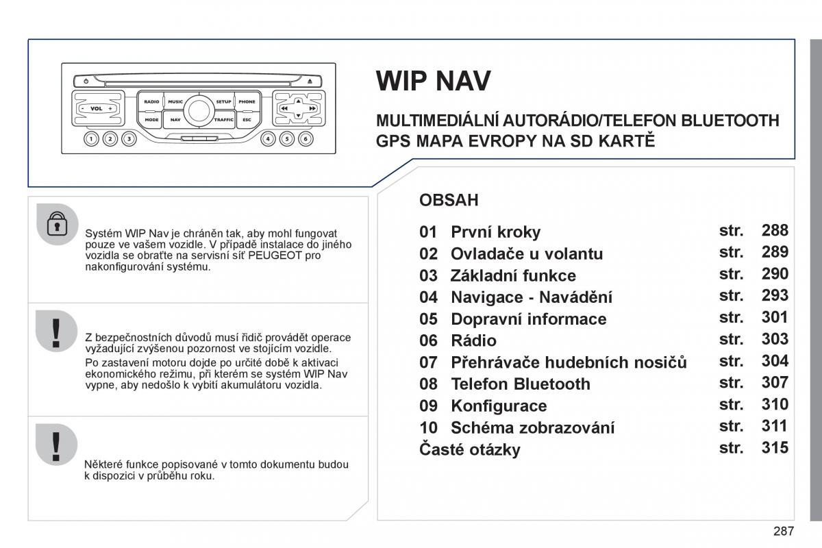 Peugeot 308 SW I 1 navod k obsludze / page 289