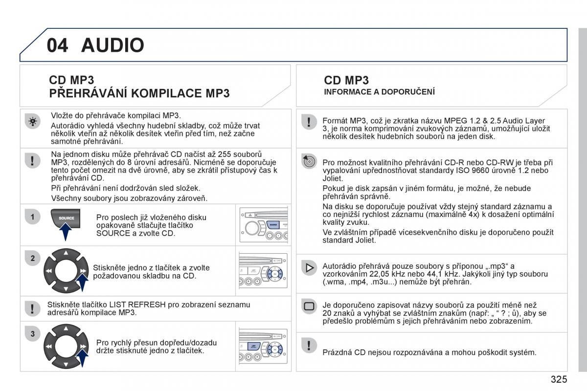 Peugeot 308 SW I 1 navod k obsludze / page 327