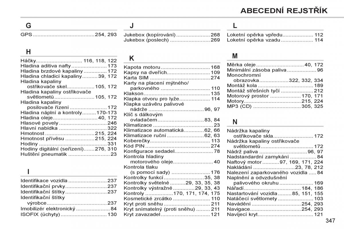 Peugeot 308 SW I 1 navod k obsludze / page 349