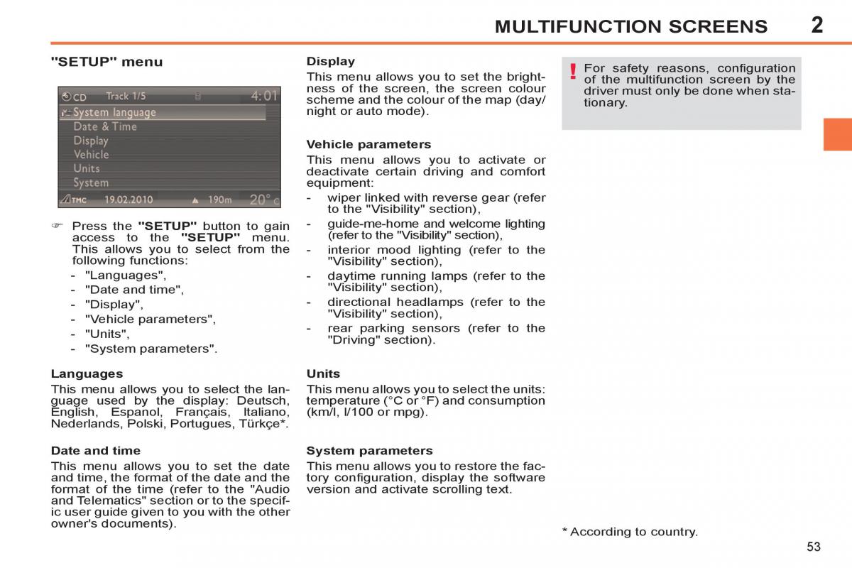 Peugeot 308 SW I 1 owners manual / page 55