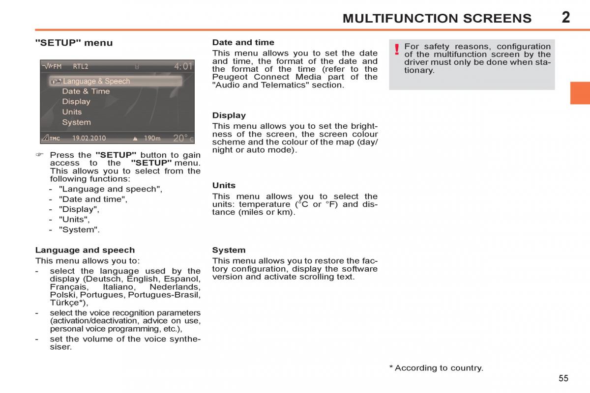 Peugeot 308 SW I 1 owners manual / page 57