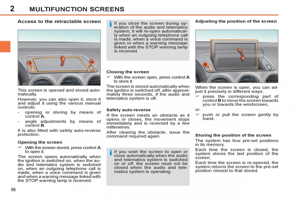 Peugeot 308 SW I 1 owners manual / page 58