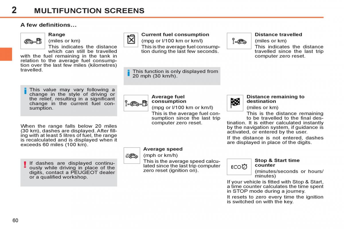 Peugeot 308 SW I 1 owners manual / page 62