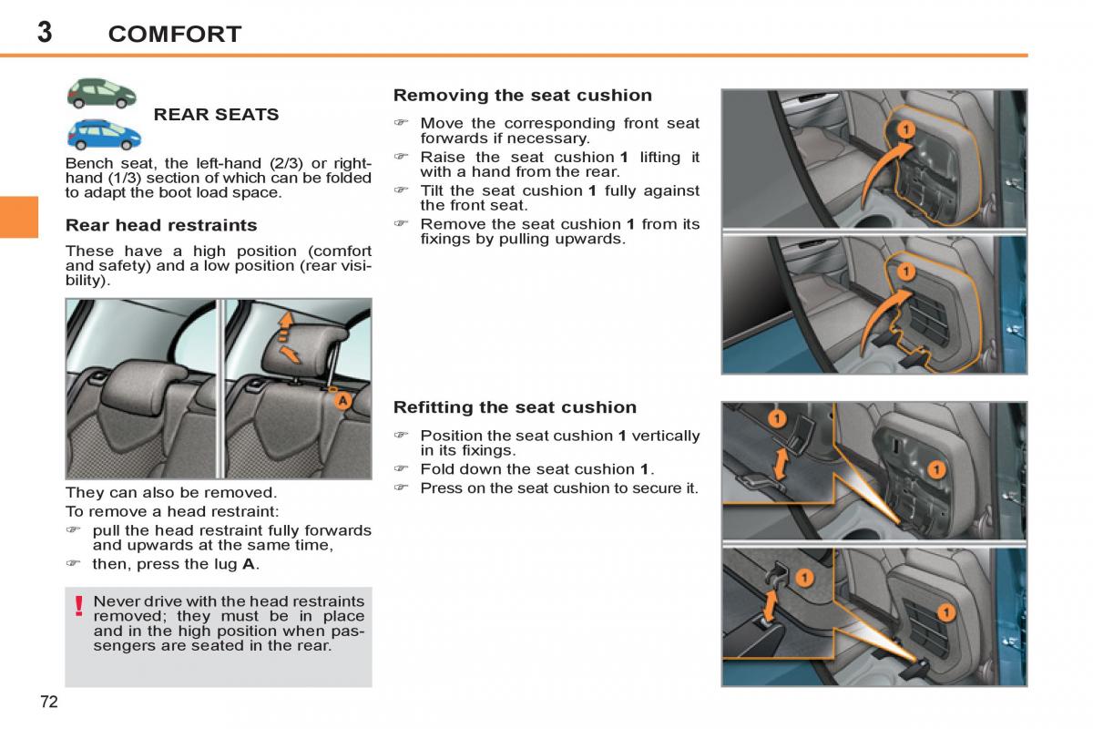 Peugeot 308 SW I 1 owners manual / page 74