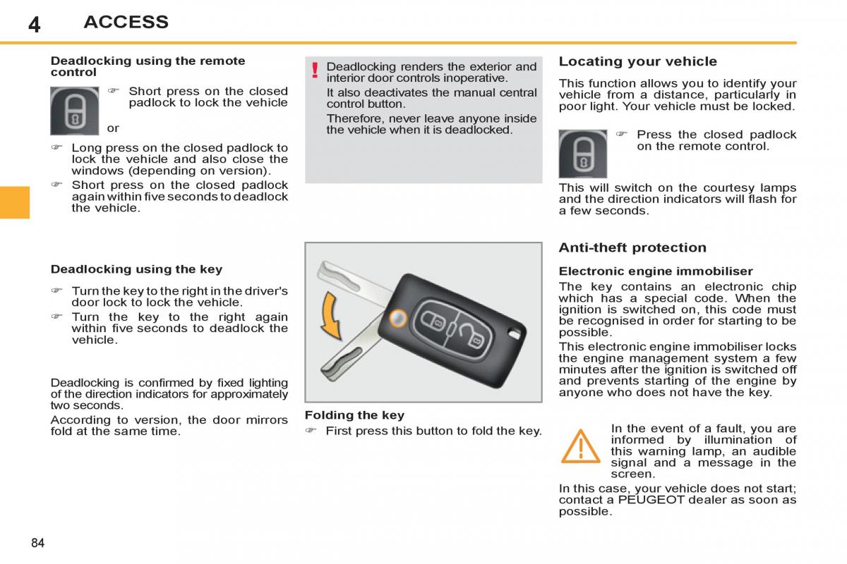 Peugeot 308 SW I 1 owners manual / page 86