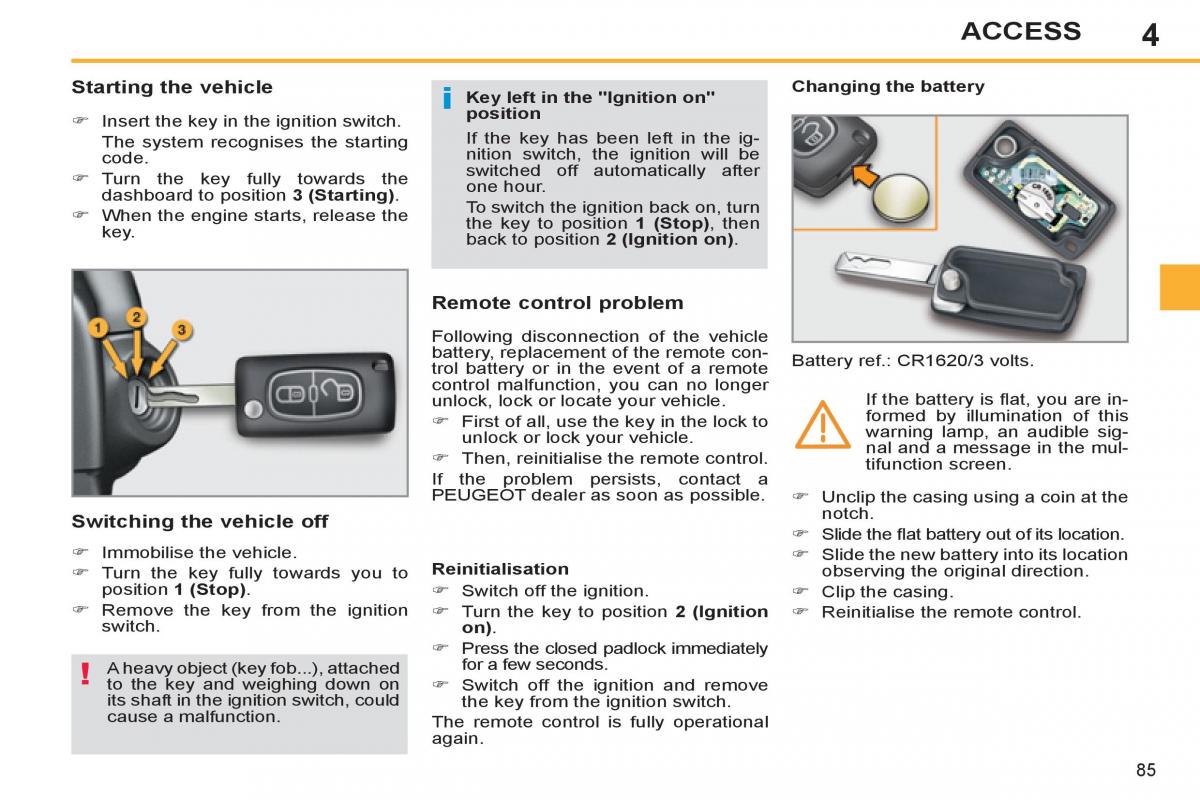 Peugeot 308 SW I 1 owners manual / page 87