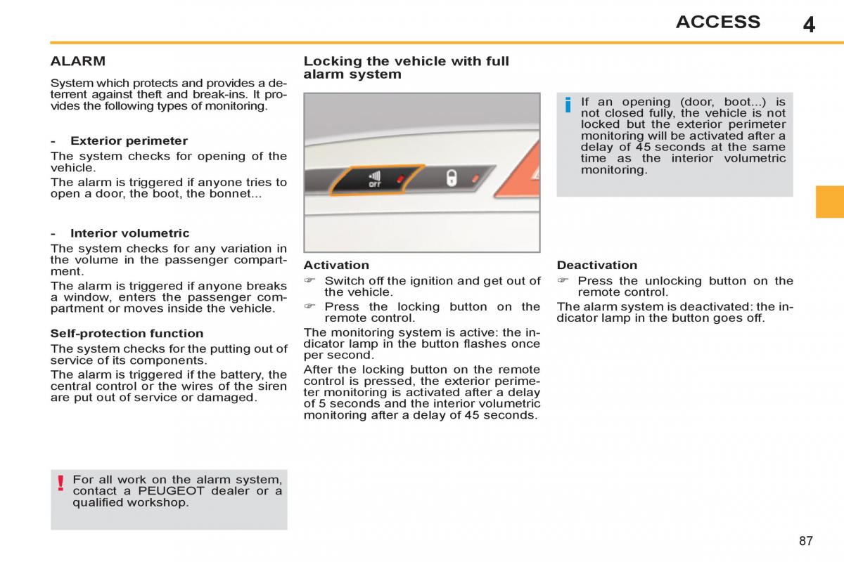 Peugeot 308 SW I 1 owners manual / page 89