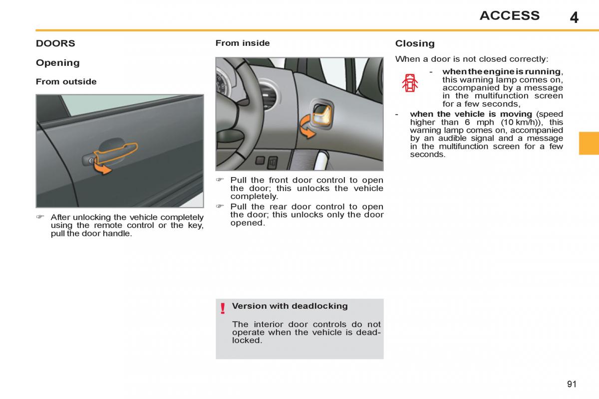 Peugeot 308 SW I 1 owners manual / page 93