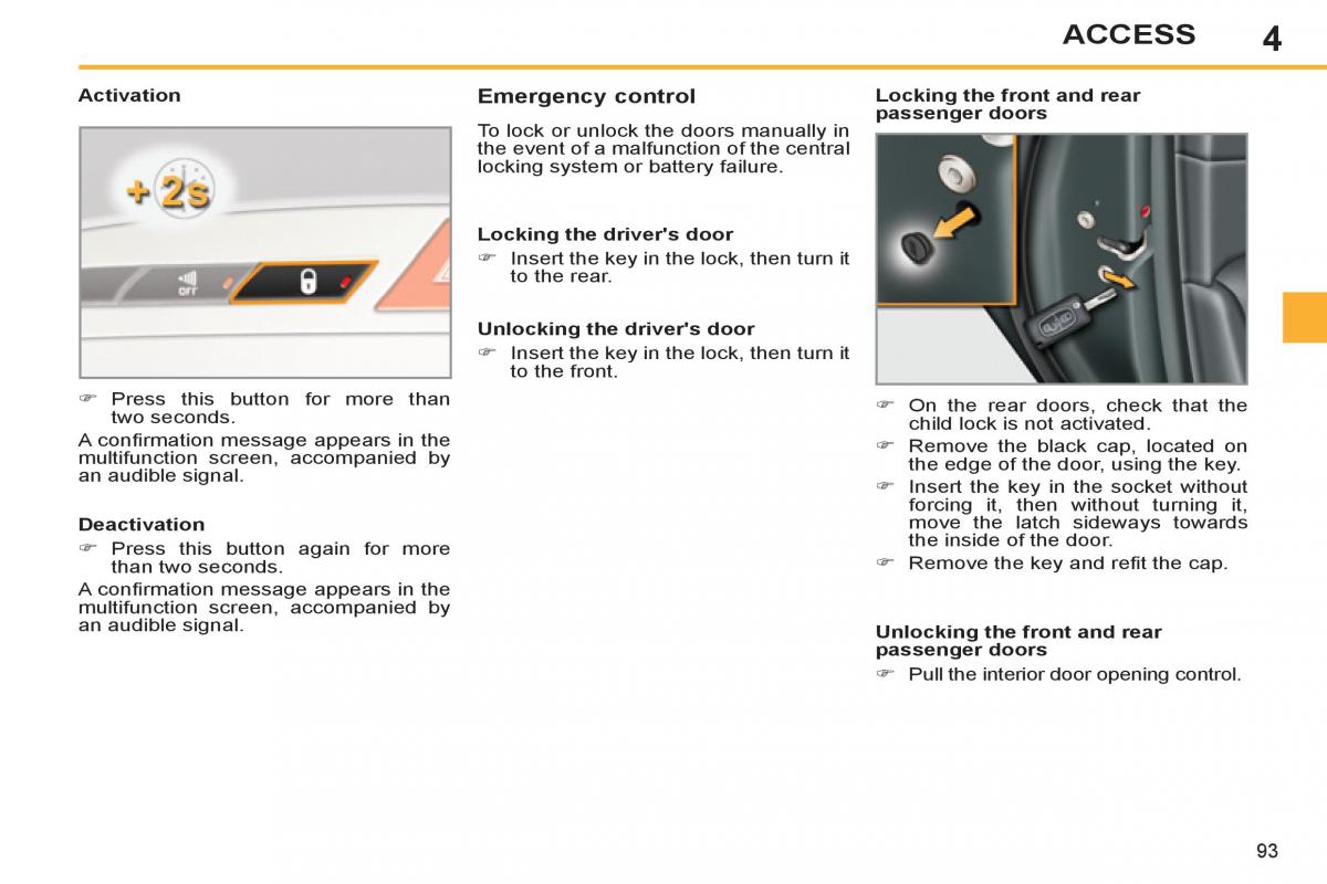 Peugeot 308 SW I 1 owners manual / page 95