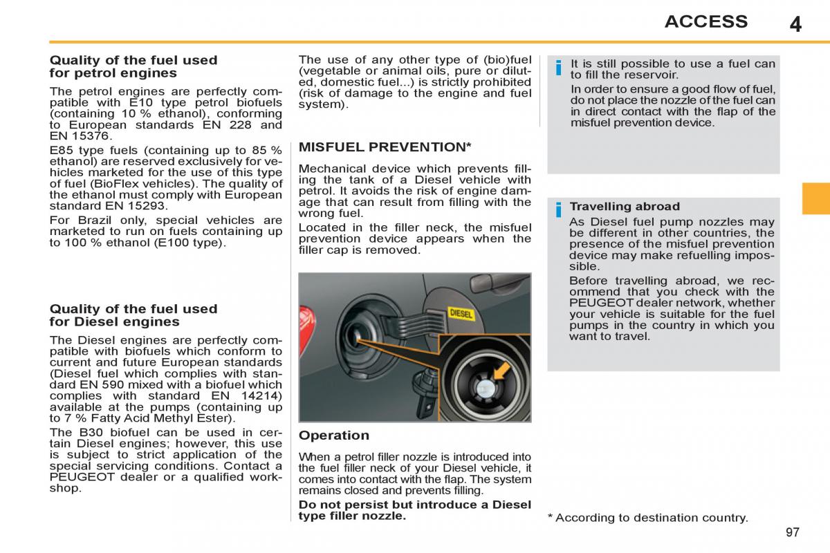 Peugeot 308 SW I 1 owners manual / page 99