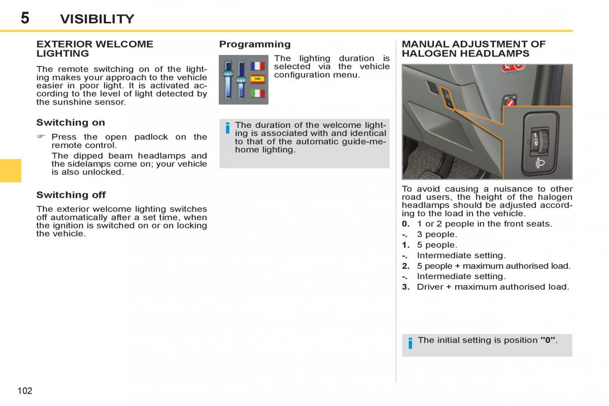 Peugeot 308 SW I 1 owners manual / page 104