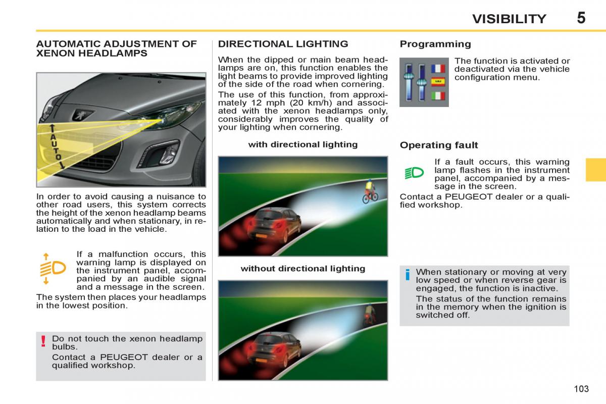 Peugeot 308 SW I 1 owners manual / page 105