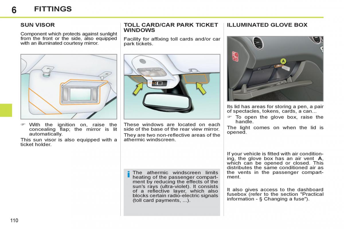 Peugeot 308 SW I 1 owners manual / page 112