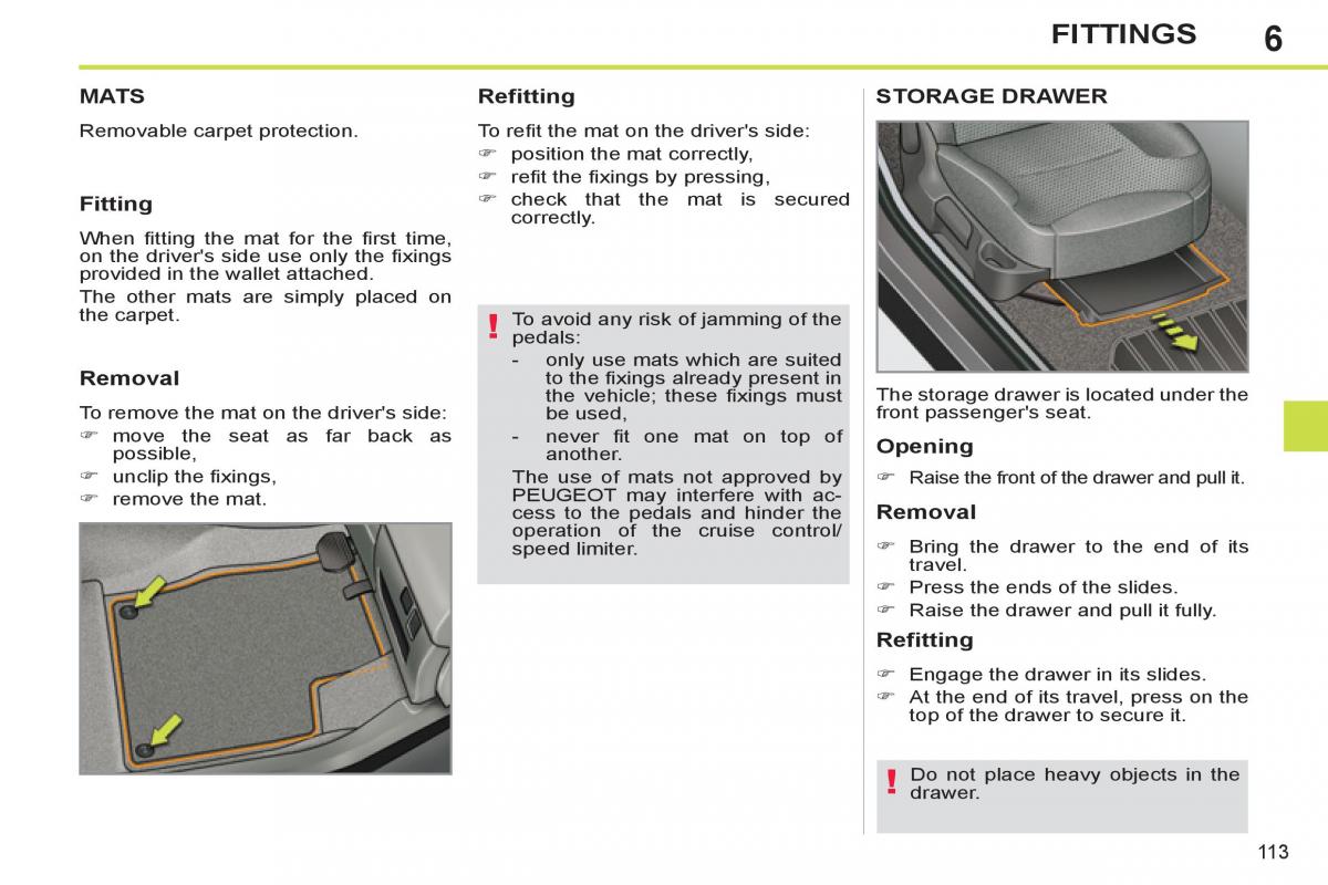 Peugeot 308 SW I 1 owners manual / page 115