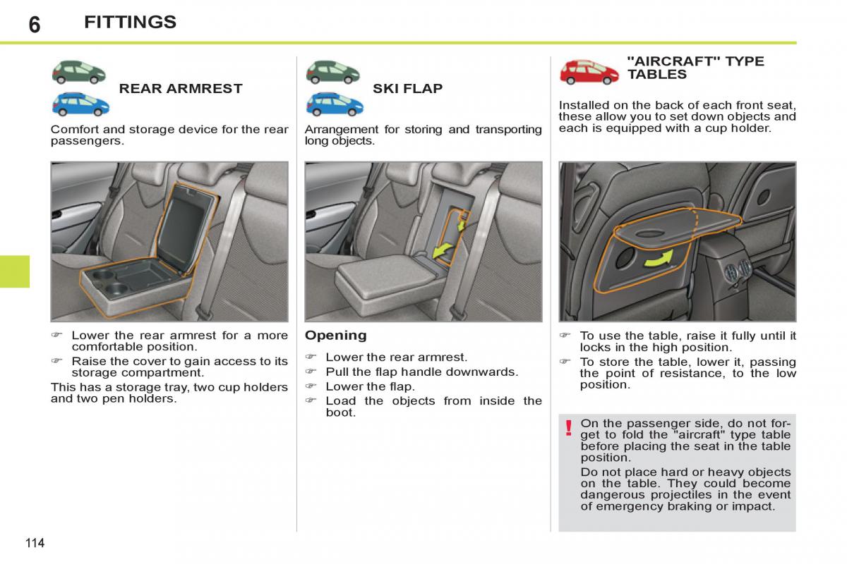 Peugeot 308 SW I 1 owners manual / page 116