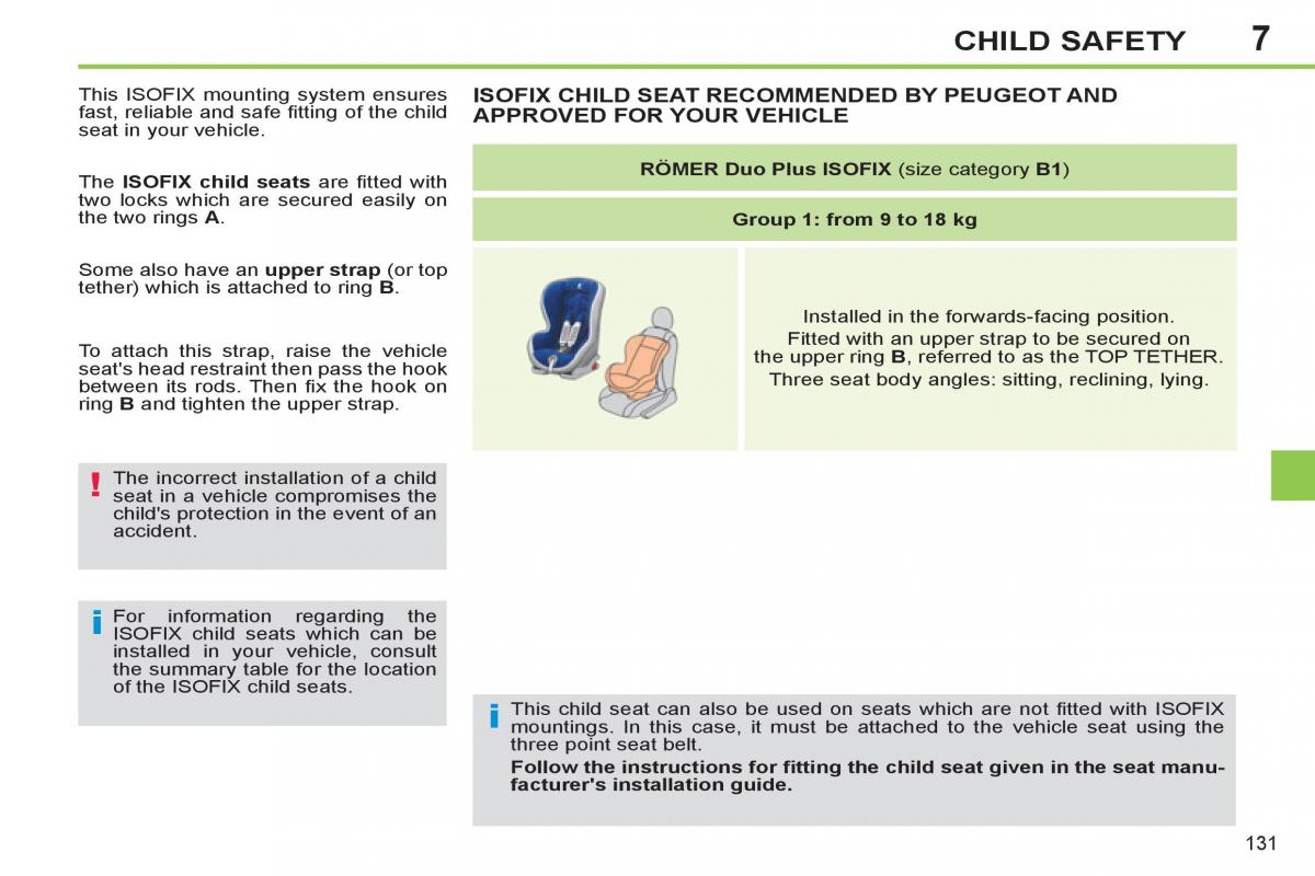 Peugeot 308 SW I 1 owners manual / page 133