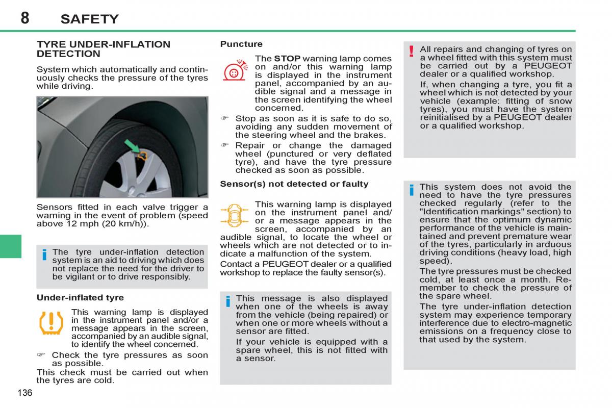 Peugeot 308 SW I 1 owners manual / page 138