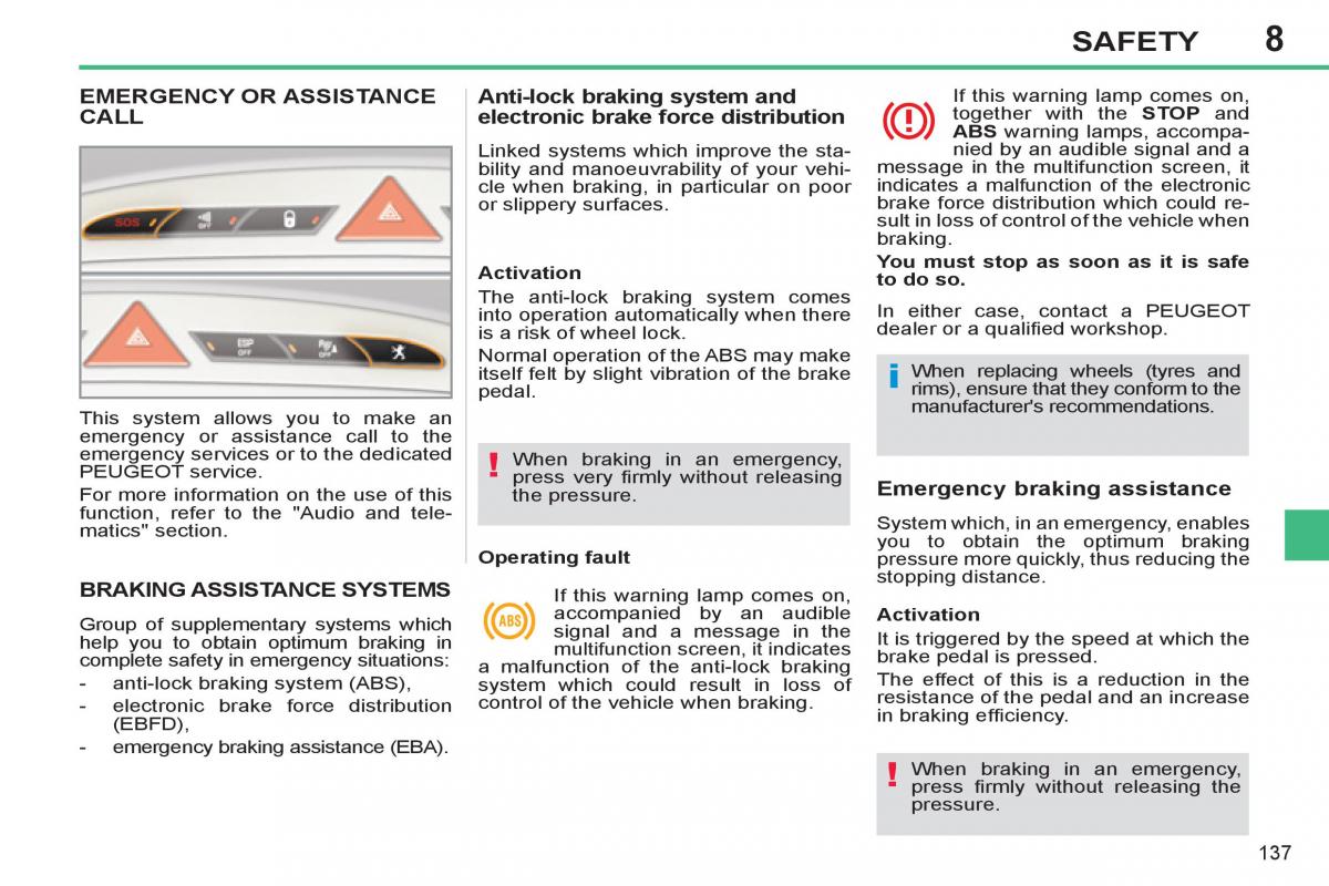 Peugeot 308 SW I 1 owners manual / page 139