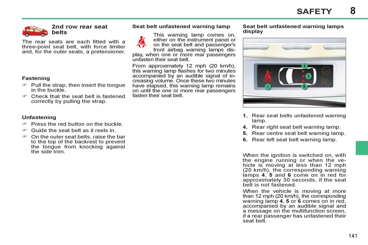 Peugeot 308 SW I 1 owners manual / page 143