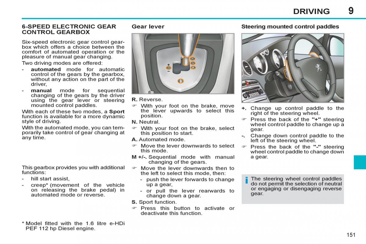 Peugeot 308 SW I 1 owners manual / page 153