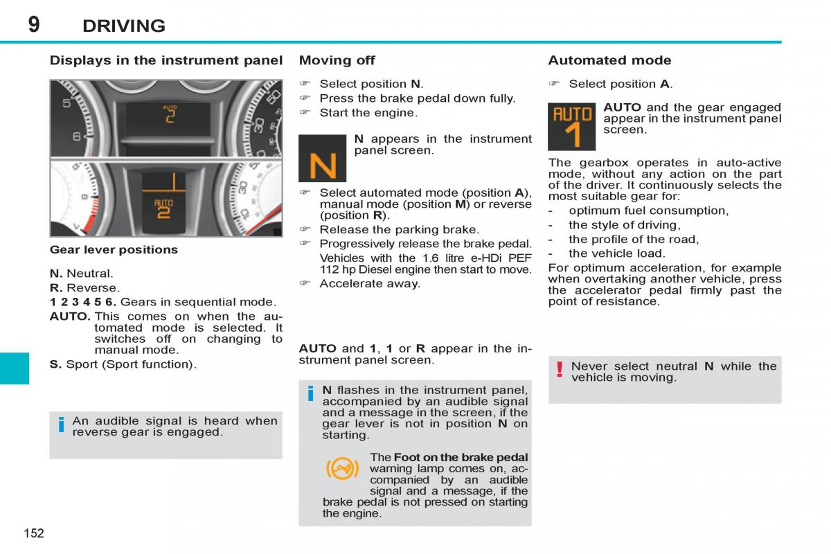 Peugeot 308 SW I 1 owners manual / page 154