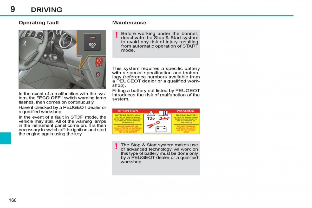 Peugeot 308 SW I 1 owners manual / page 162