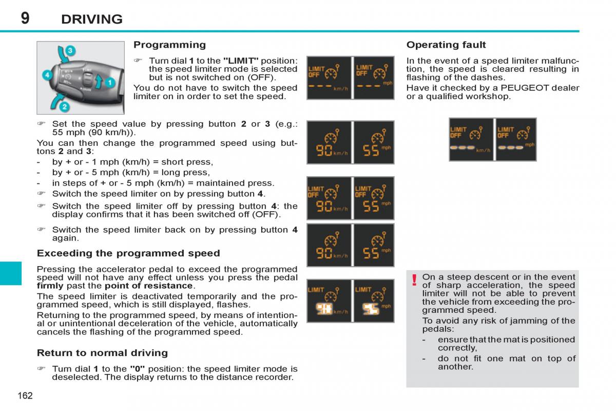 Peugeot 308 SW I 1 owners manual / page 164